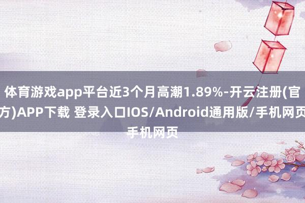 体育游戏app平台近3个月高潮1.89%-开云注册(官方)APP下载 登录入口IOS/Android通用版/手机网页
