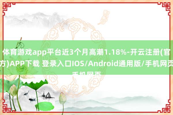 体育游戏app平台近3个月高潮1.18%-开云注册(官方)APP下载 登录入口IOS/Android通用版/手机网页